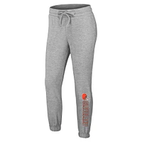 Women's WEAR by Erin Andrews Heather Gray Cleveland Browns Knit Long Sleeve Tri-Blend T-Shirt & Pants Sleep Set