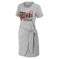 Women's WEAR by Erin Andrews Heather Gray Cleveland Browns  Knotted T-Shirt Dress