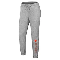 Ensemble de détente pour femme WEAR by Erin Andrews Heather Gray Cleveland Browns grande taille en tricot tri-blend à manches longues et pantalon