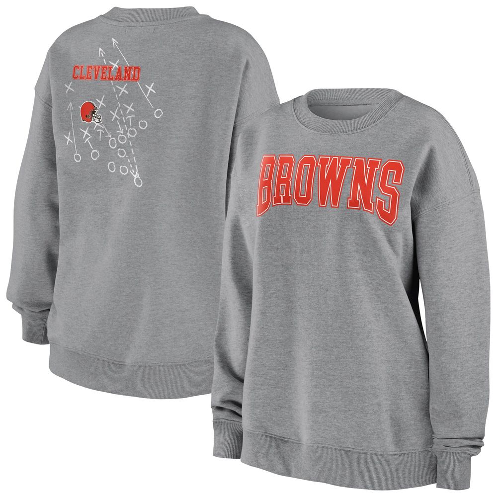 Women's WEAR by Erin Andrews Heathered Gray Cleveland Browns Pullover - Sweatshirt