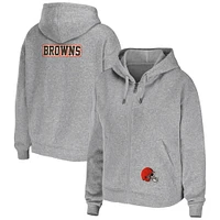 Sweat à capuche zippé gris chiné pour femme WEAR by Erin Andrews de l'équipe Cleveland Browns