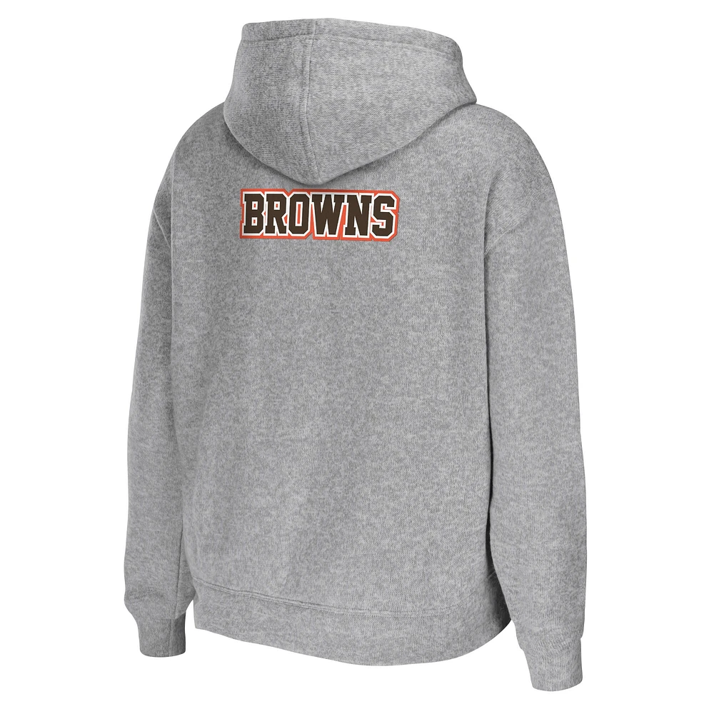 Women's WEAR by Erin Andrews Heathered Gray Cleveland Browns Team Full-Zip Hoodie