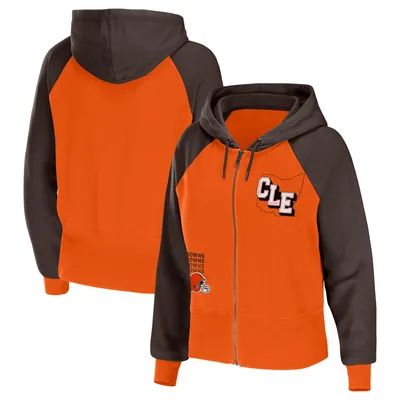 Women's WEAR by Erin Andrews Orange Cincinnati Bengals Modest Cropped  Pullover Hoodie