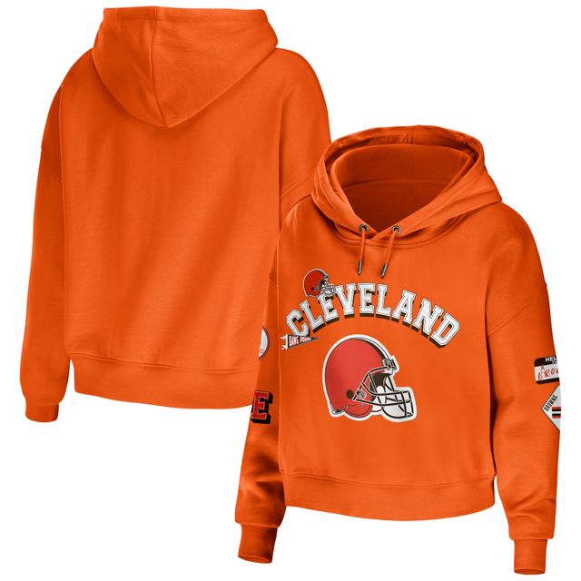 Sweat à capuche court et modeste orange Cleveland Browns pour femme WEAR by Erin Andrews