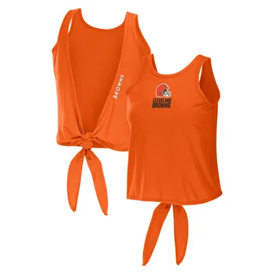 Cleveland Browns WEAR by Erin Andrews Women's Open Back Twist Tie Tank Top - Orange