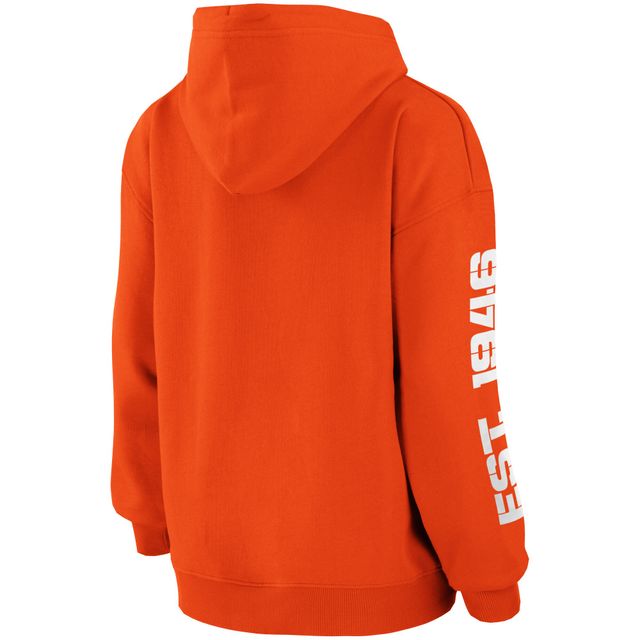 Pull WEAR by Erin Andrews Cleveland Browns orange pour femmes - Sweat à capuche