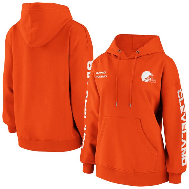 Pull WEAR by Erin Andrews Cleveland Browns orange pour femmes - Sweat à capuche