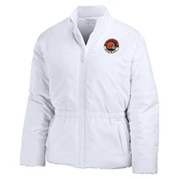 Women's WEAR by Erin Andrews  White Cleveland Browns Packaway Full-Zip Puffer Jacket