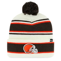 Bonnet en tricot à revers Stripling Cleveland Browns blanc '47 pour jeunes avec pompon