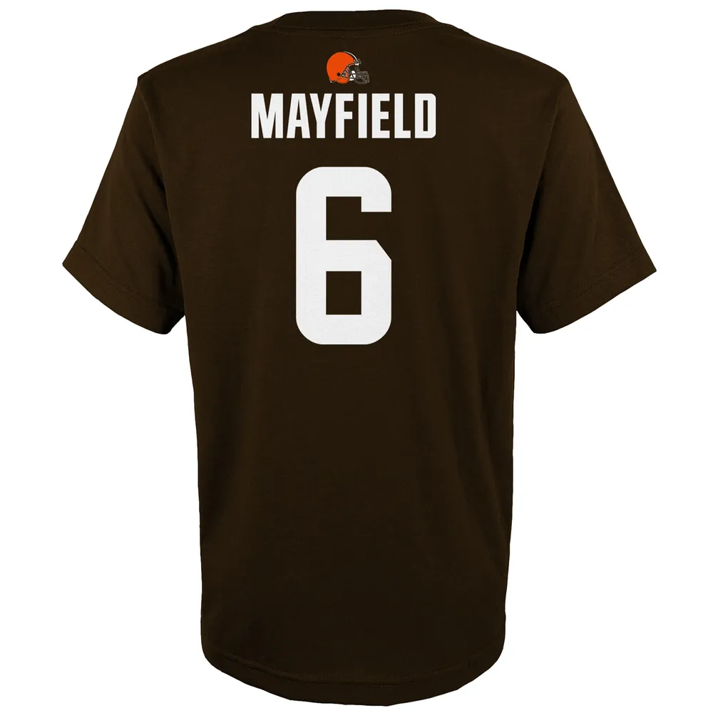 Youth Baker Mayfield Brown Cleveland Browns Mainliner Player Name & Number T-Shirt