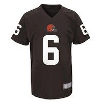 Youth Baker Mayfield Brown Cleveland Browns Performance Player Name & Number V-Neck Top