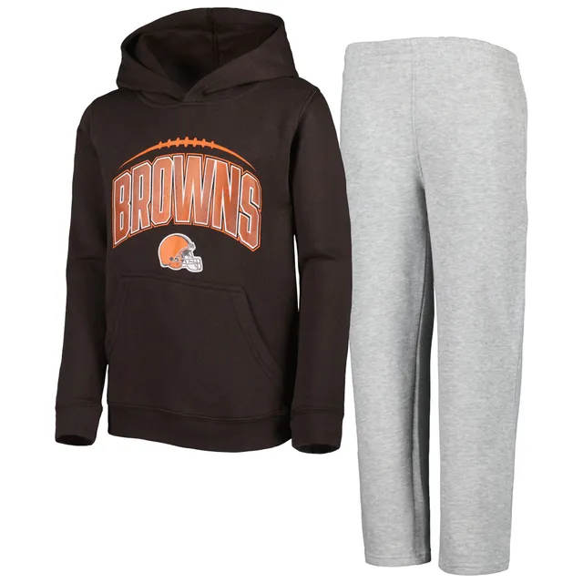 Lids Cleveland Browns Fanatics Branded Primary Logo Long Sleeve Hoodie T- Shirt - Heather Gray