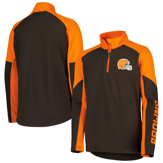 Men's Starter Brown Cleveland Browns The Reliever Raglan Full-Snap