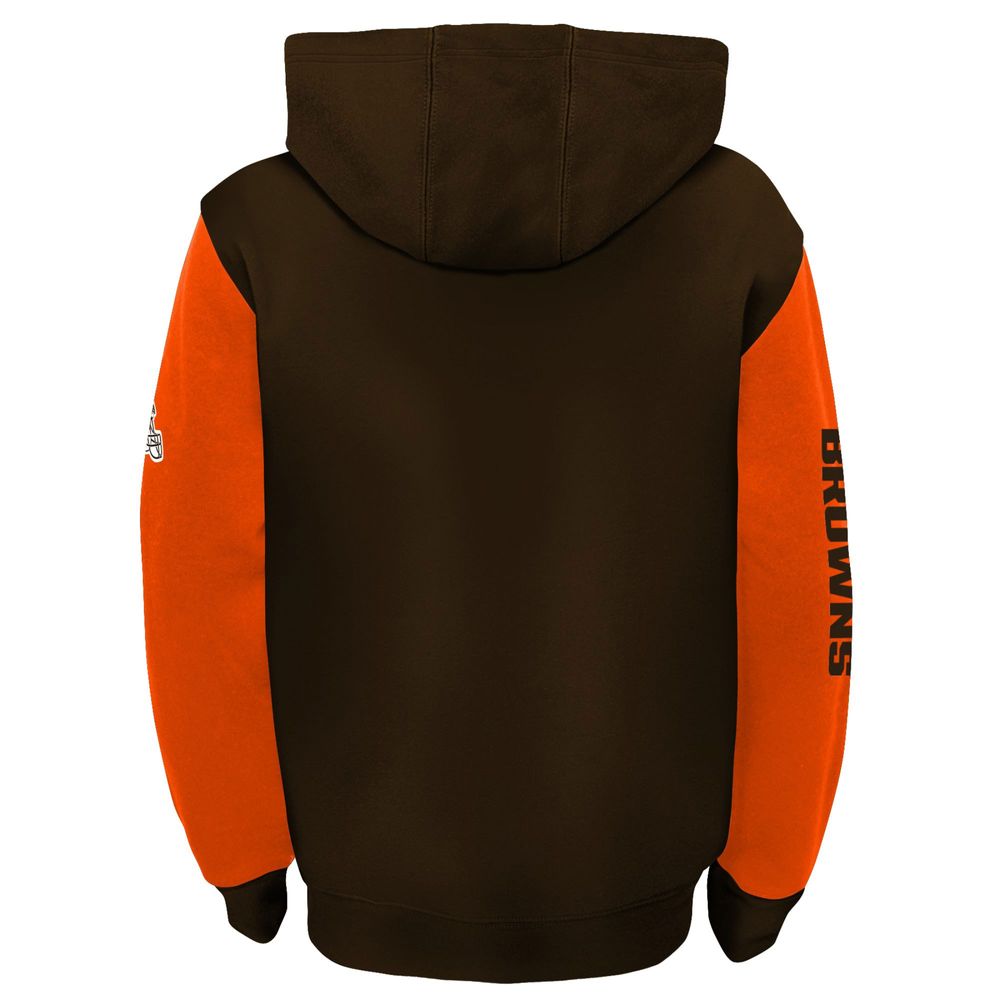 Youth Brown Cleveland Browns Team Fleece Pullover Hoodie 