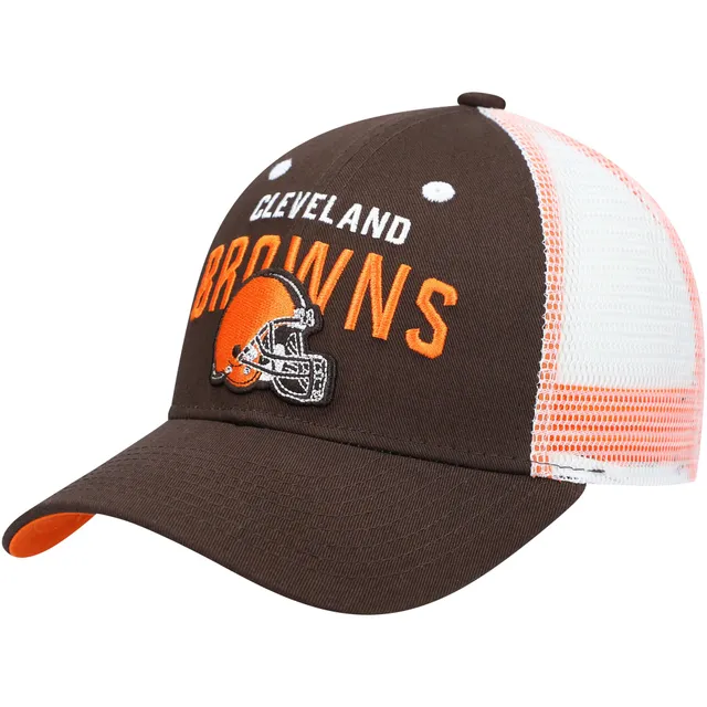 Youth Mitchell & Ness Brown/Orange Cleveland Browns Shredder Adjustable Hat