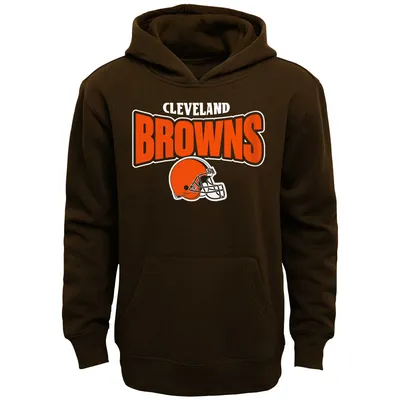 Men's Fanatics Branded Brown/Heathered Charcoal Cleveland Browns Big & Tall  Lightweight Raglan Pullover Hoodie