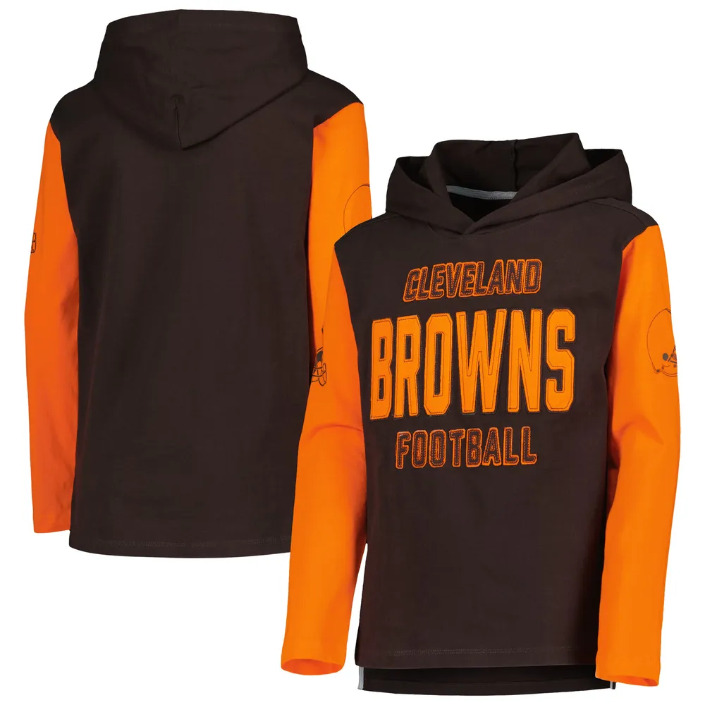 Men's Fanatics Branded Brown Cleveland Browns Long Sleeve Hoodie T-Shirt