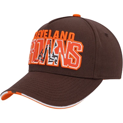 Youth Brown Cleveland Browns On Trend Precurved A-Frame Snapback Hat