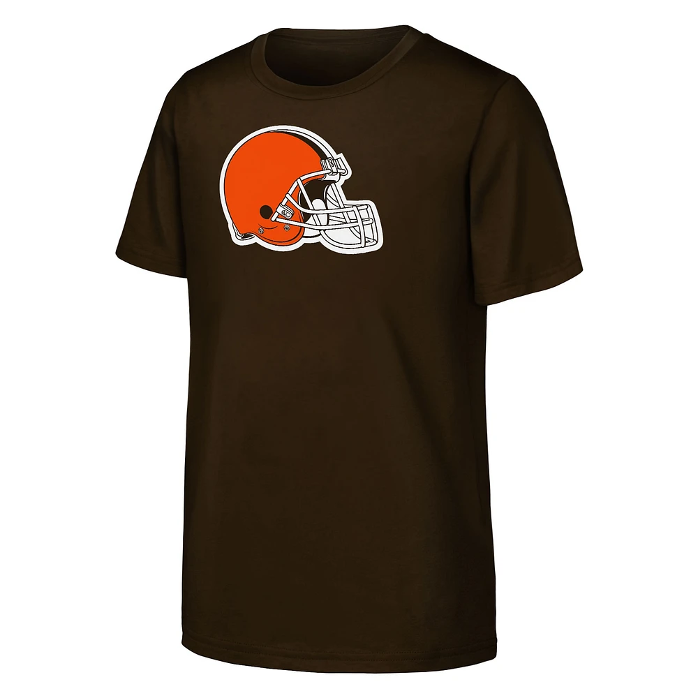 T-shirt marron avec logo principal des Cleveland Browns pour jeunes