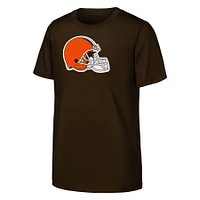 T-shirt marron avec logo principal des Cleveland Browns pour jeunes