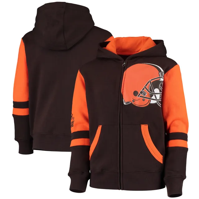 Men's Pro Standard Brown Cleveland Browns 4-Hit Full-Zip Hoodie