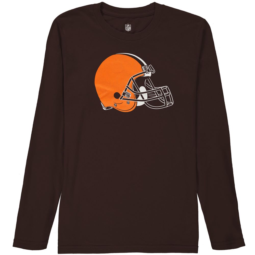 Youth Brown Cleveland Browns Team Logo Long Sleeve T-shirt