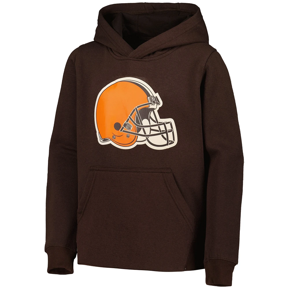 Youth Brown Cleveland Browns Team Logo Pullover Hoodie