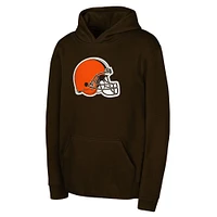 Sweat à capuche marron avec logo de l'équipe Cleveland Browns pour jeunes