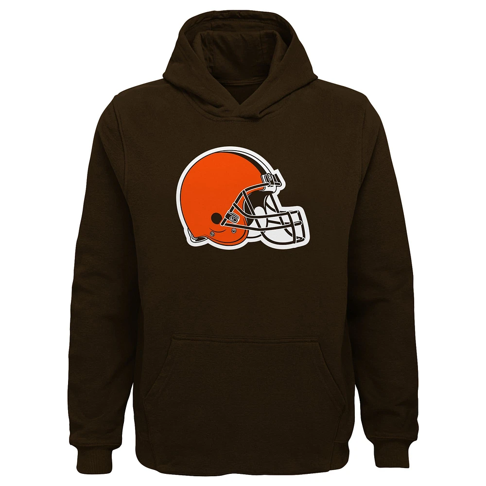 Youth Brown Cleveland Browns Team Logo Pullover Hoodie