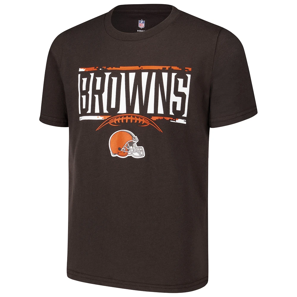 Youth  Brown Cleveland Browns The Blitz Cotton T-Shirt