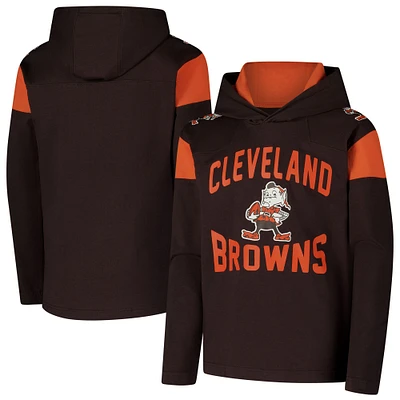 T-shirt à capuche manches longues rétro Cleveland Browns The Champ is Here pour jeunes