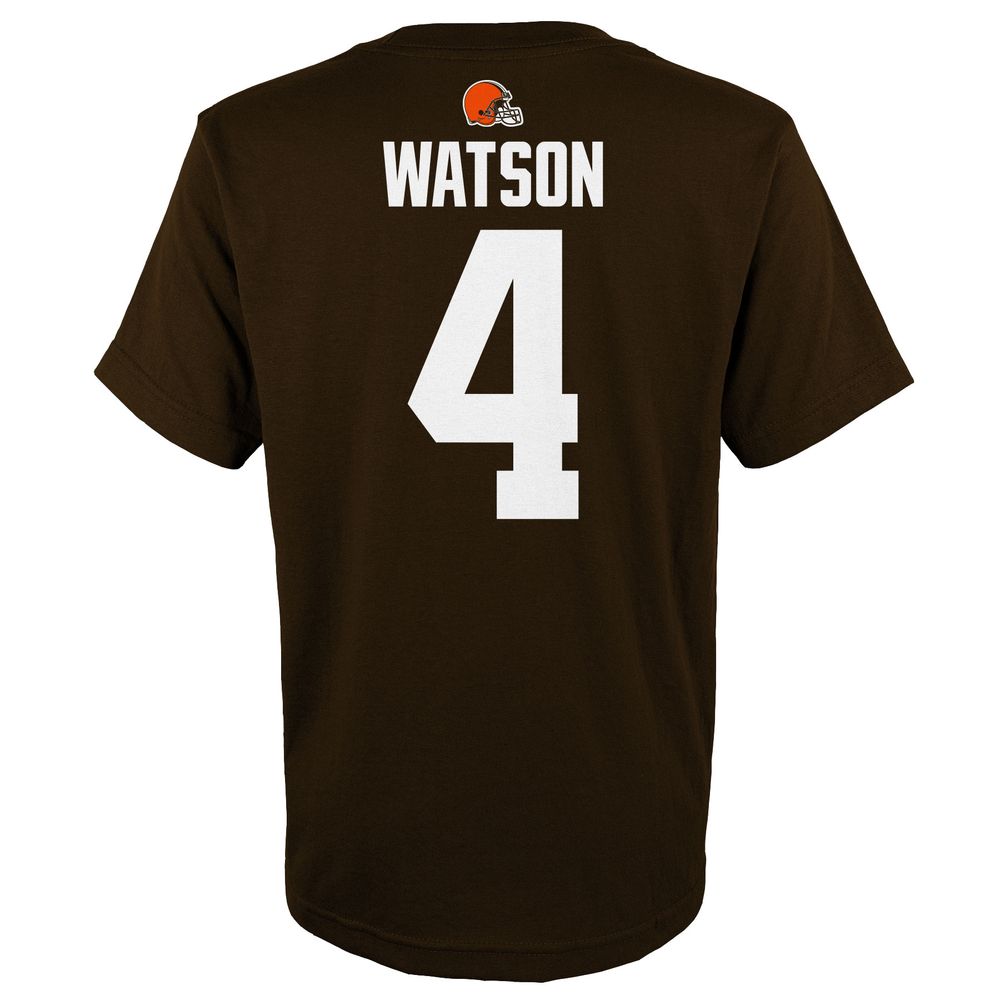 Youth Deshaun Watson Brown Cleveland Browns Mainliner Player Name & Number T-Shirt