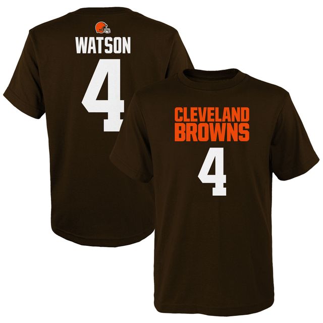 T-shirt avec nom et numéro de joueur principal des Cleveland Browns Deshaun Watson Brown