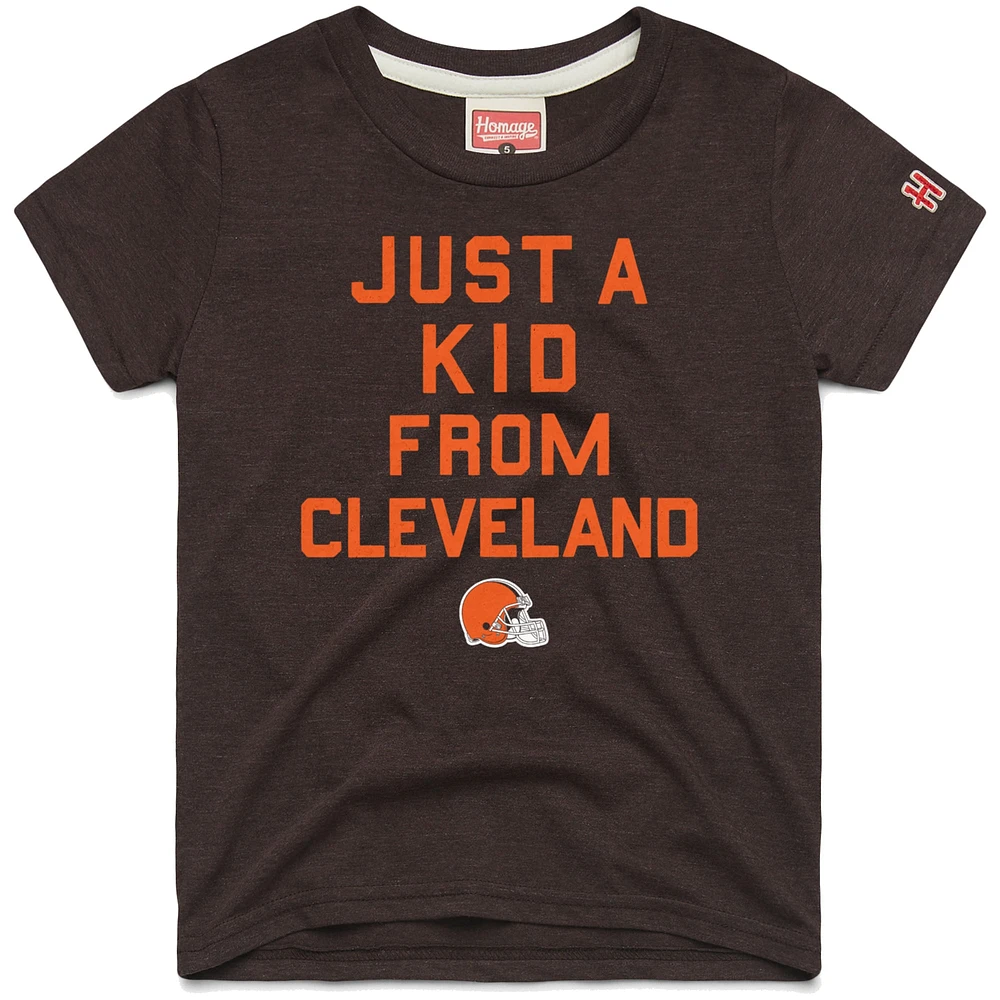 T-shirt Tri-Blend Just a Kid des Cleveland Browns en hommage aux jeunes