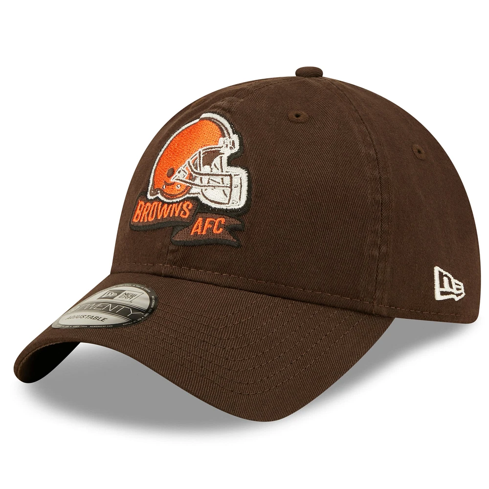 Youth New Era Brown Cleveland Browns 2022 Sideline - 9TWENTY Adjustable Hat