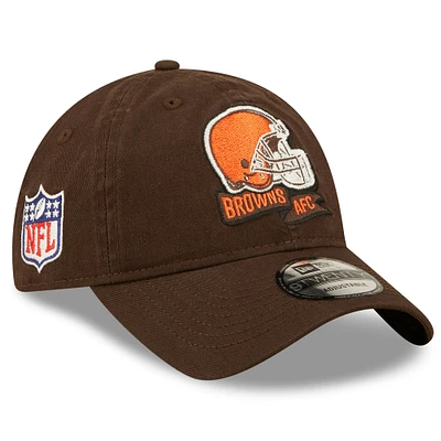 Youth New Era Brown Cleveland Browns 2022 Sideline - 9TWENTY Adjustable Hat