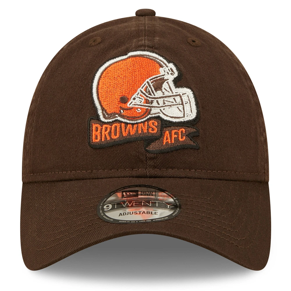 Casquette 9TWENTY ajustable Sideline des Cleveland Browns 2022 New Era pour jeune