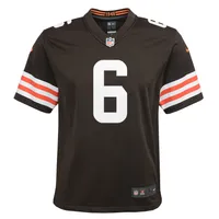 Maillot de joueur jeu Nike Baker Mayfield marron Cleveland Browns pour jeune