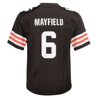 Maillot de joueur jeu Nike Baker Mayfield marron Cleveland Browns pour jeune