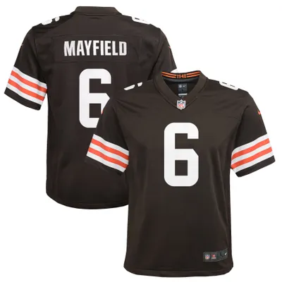 Maillot de joueur jeu Nike Baker Mayfield marron Cleveland Browns pour jeune