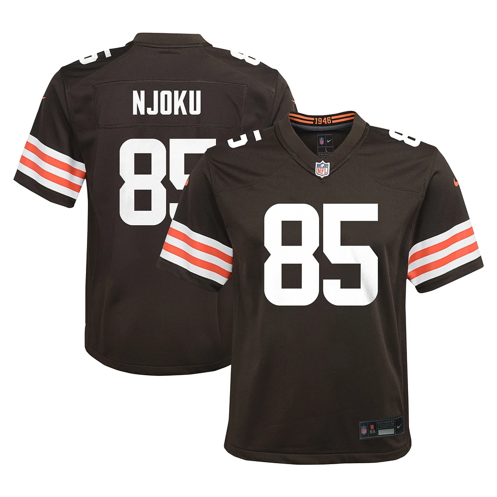 Maillot de match Nike David Njoku pour jeunes des Cleveland Browns, marron