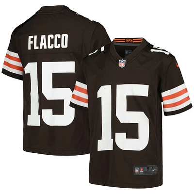 Maillot de match Nike Joe Flacco marron des Cleveland Browns pour jeunes