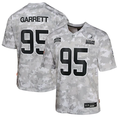 Youth Nike Myles Garrett Arctic Camo Cleveland Browns 2024 Salute to Service Game Jersey