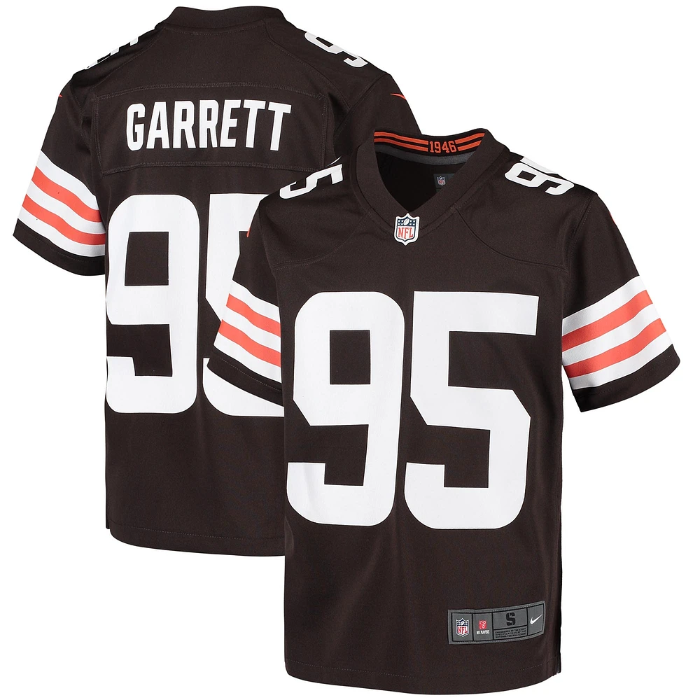 Maillot de match Nike Myles Garrett marron pour jeunes des Cleveland Browns