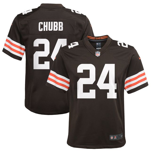 Maillot de match Nike Nick Chubb pour jeunes des Cleveland Browns, marron