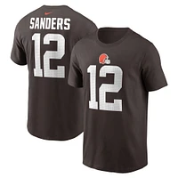 T-shirt Nike Shedeur Sanders Brown pour jeune, nom et numéro de joueur des Cleveland Browns lors la draft NFL 2025