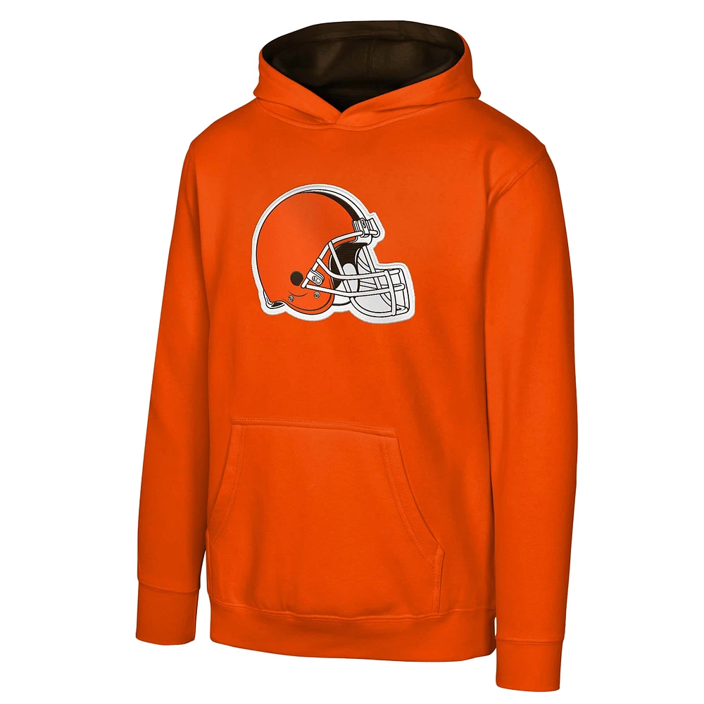 Youth Orange Cleveland Browns Prime Pullover Hoodie