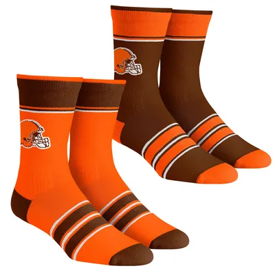 Cleveland Browns Rock Em Socks Youth Multi-Stripe 2-Pack Team Crew Sock Set