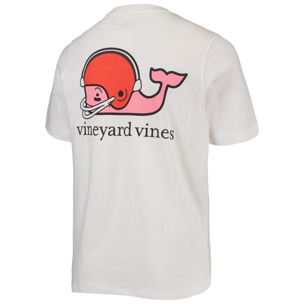 Vineyard Vines Youth Vineyard Vines White Cleveland Browns Whale Helmet  Pocket T-Shirt