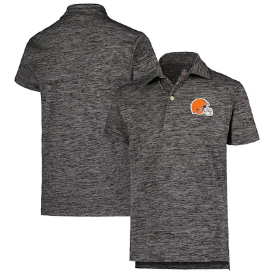 Youth Wes & Willy Charcoal Cleveland Browns Cloudy Yarn Polo